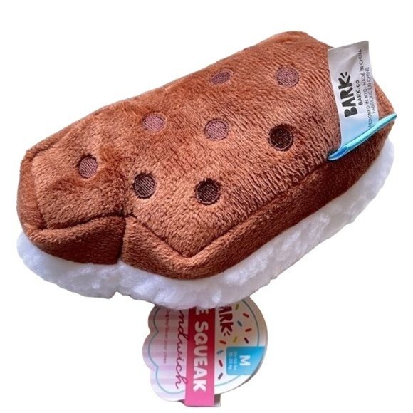 Bark Dog Toy Ice Cream sandwich Summer BarkBox squeaker crinkle Gift - Picture 2 of 6